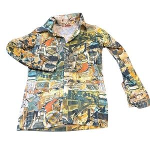 Vintage 1970s Disney Contemporary Resort Shirt – Asian Cultural Photoprint, Poly